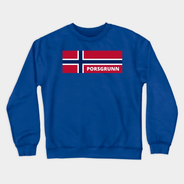 Porsgrunn City in Norwegian Flag Crewneck Sweatshirt by aybe7elf